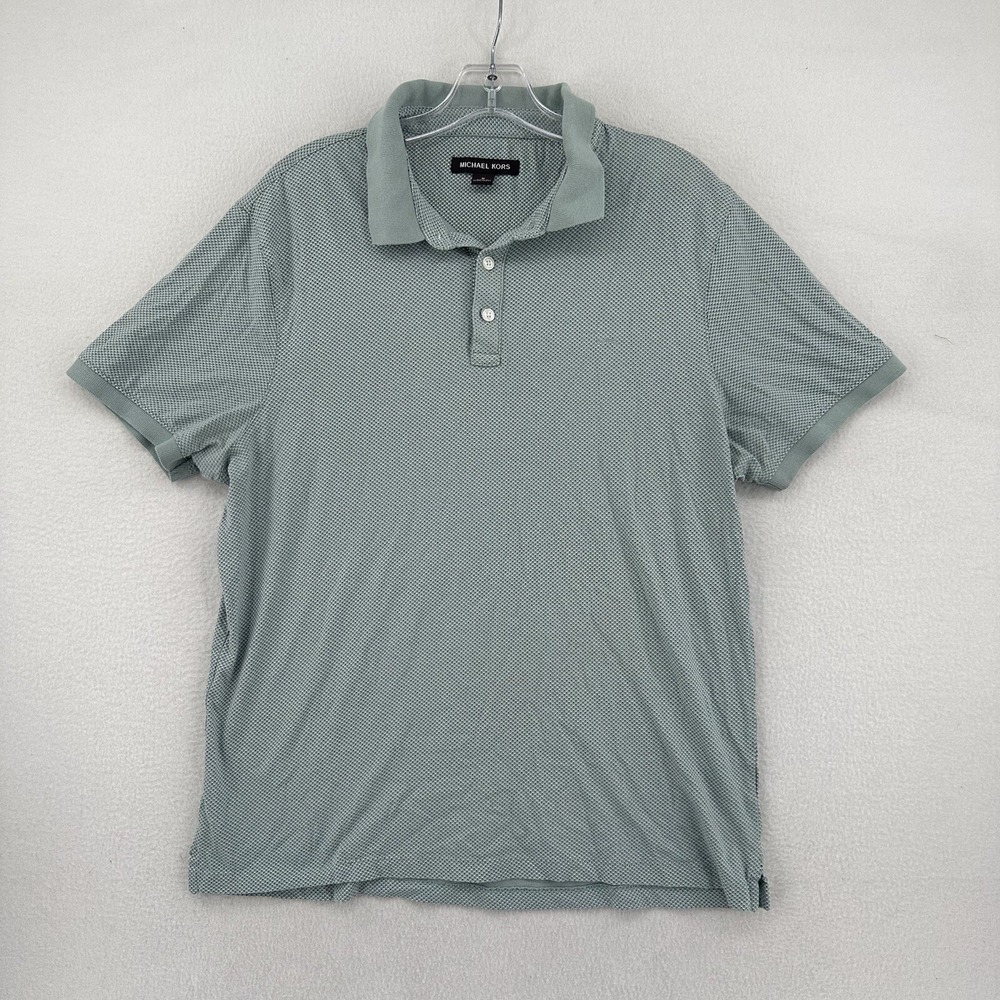 Michael Kors Men's' Polo Shirt Size Medium Blue Short Sleeve Collared‎